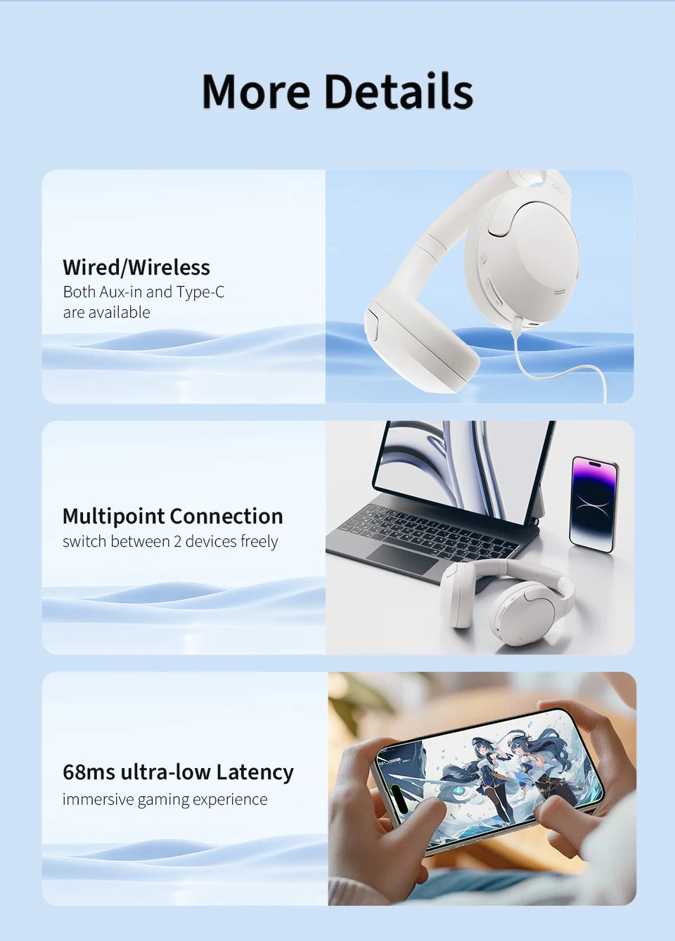 Wireless Noise Cancelling Over-Ear Headphones with Bluetooth 5.3 - 19