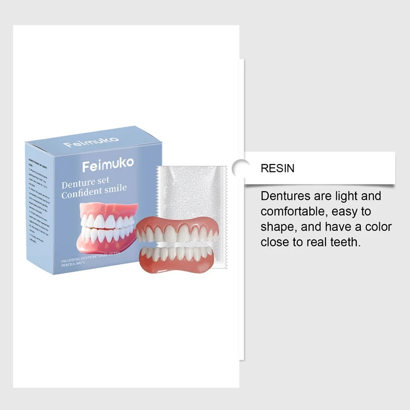 Temporary Silicone Cosmetic Dentures for Missing Teeth