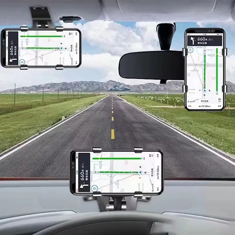 Adjustable Car Dashboard and Rearview Mirror Phone Mount Holder