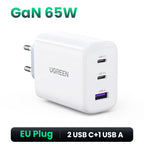 65W GaN Fast Wall Charger with Triple USB-C and USB-A Ports