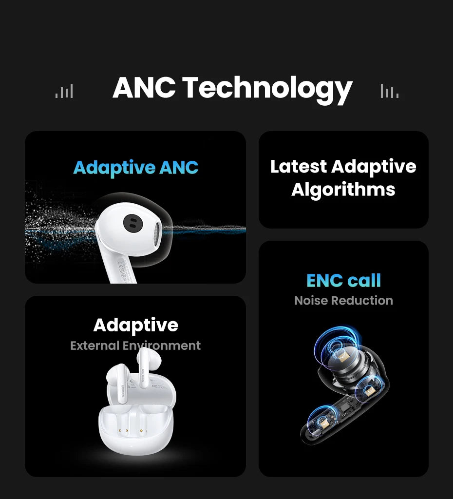 Adaptive Noise Cancelling Wireless Earbuds with LDAC Hi-Res Audio