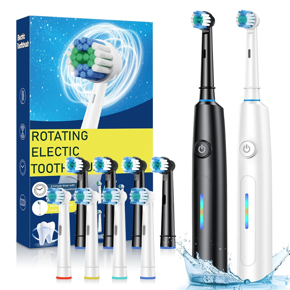 3D Rotating Electric Toothbrush for Adults with 5 Cleaning Modes