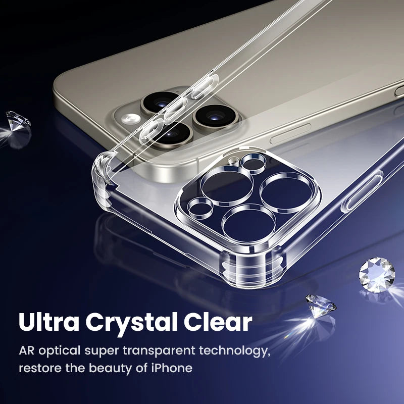 Shockproof Transparent Case for iPhone 16 and 15 Series