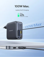 100W GaN Fast Charger with Retractable USB-C Cable