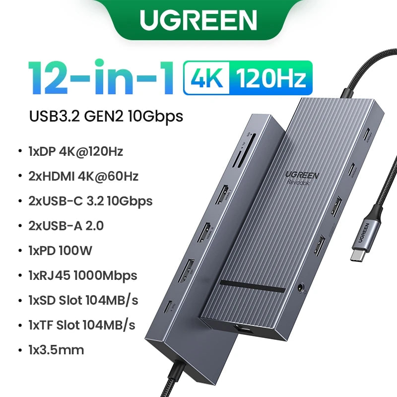 12-in-1 USB-C Triple Display Docking Station 4K 120Hz - 46