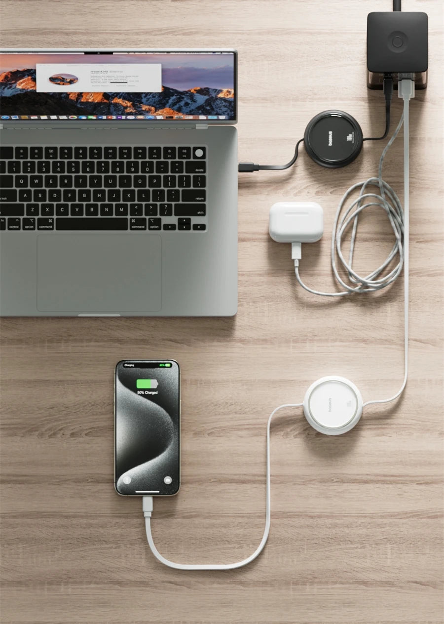 100W Fast Charging Retractable USB-C Cable