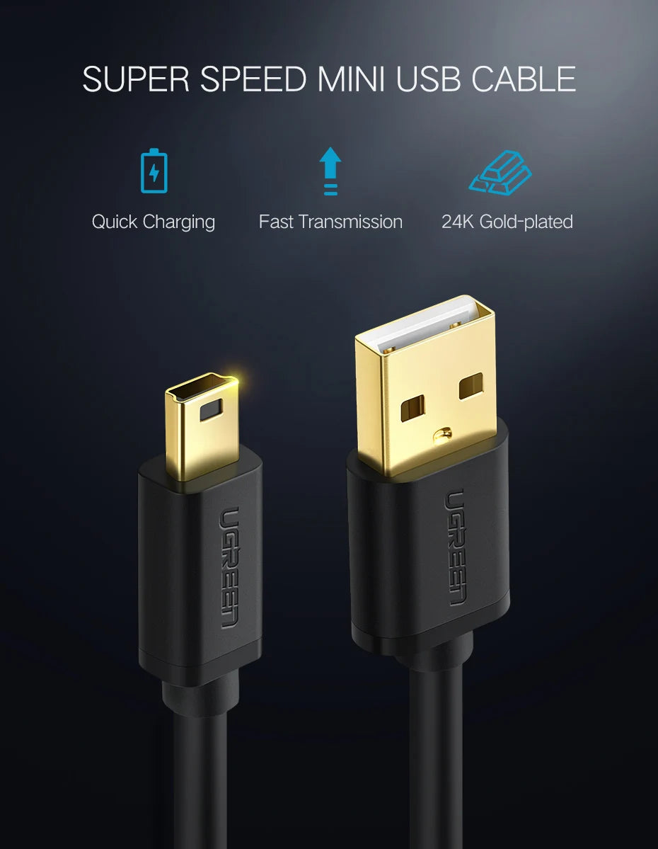 High-Speed Mini USB to USB Data Sync and Charging Cable - 7