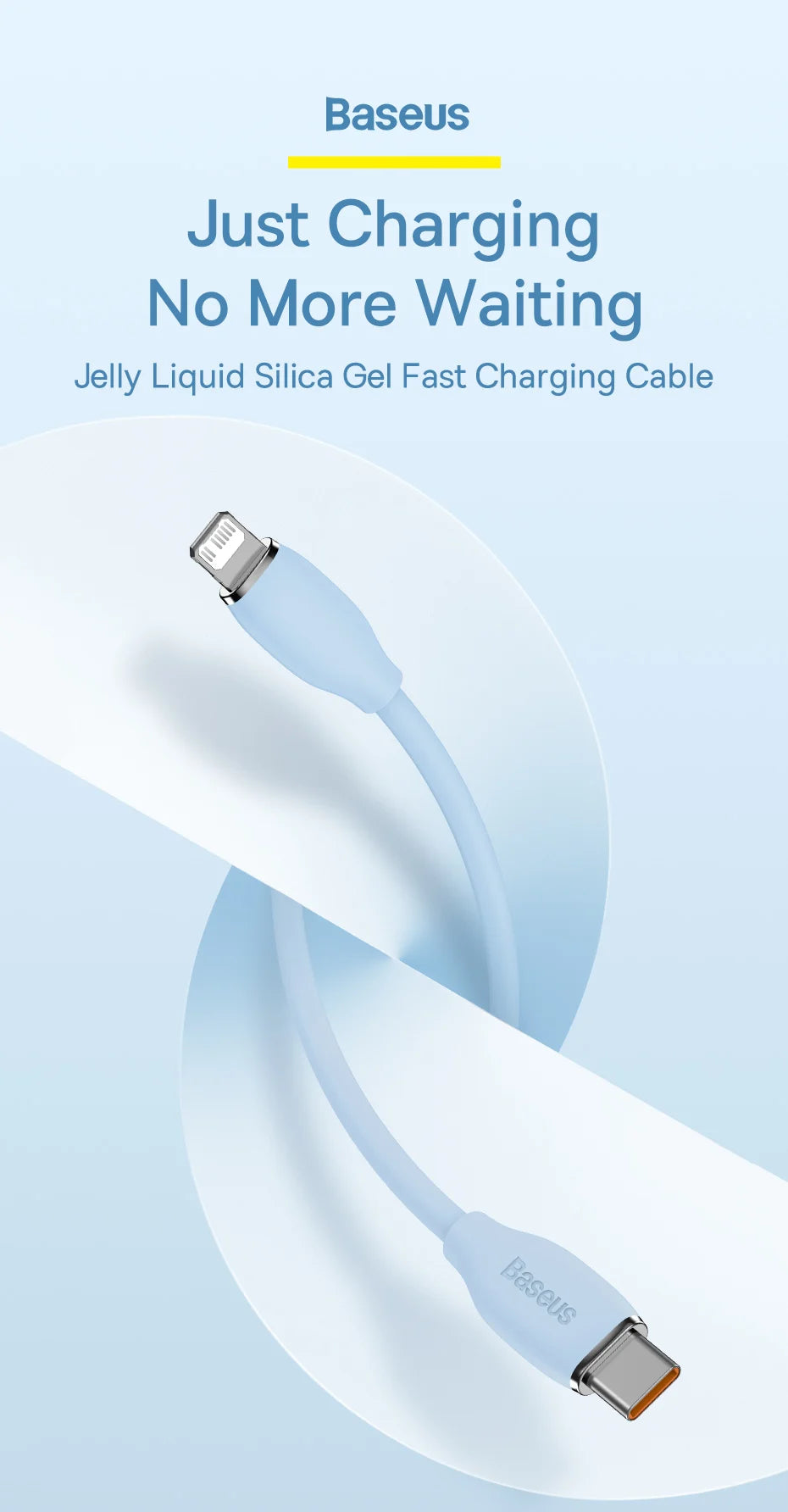 USB-C to Lightning 20W Fast Charging Liquid Silicone Cable