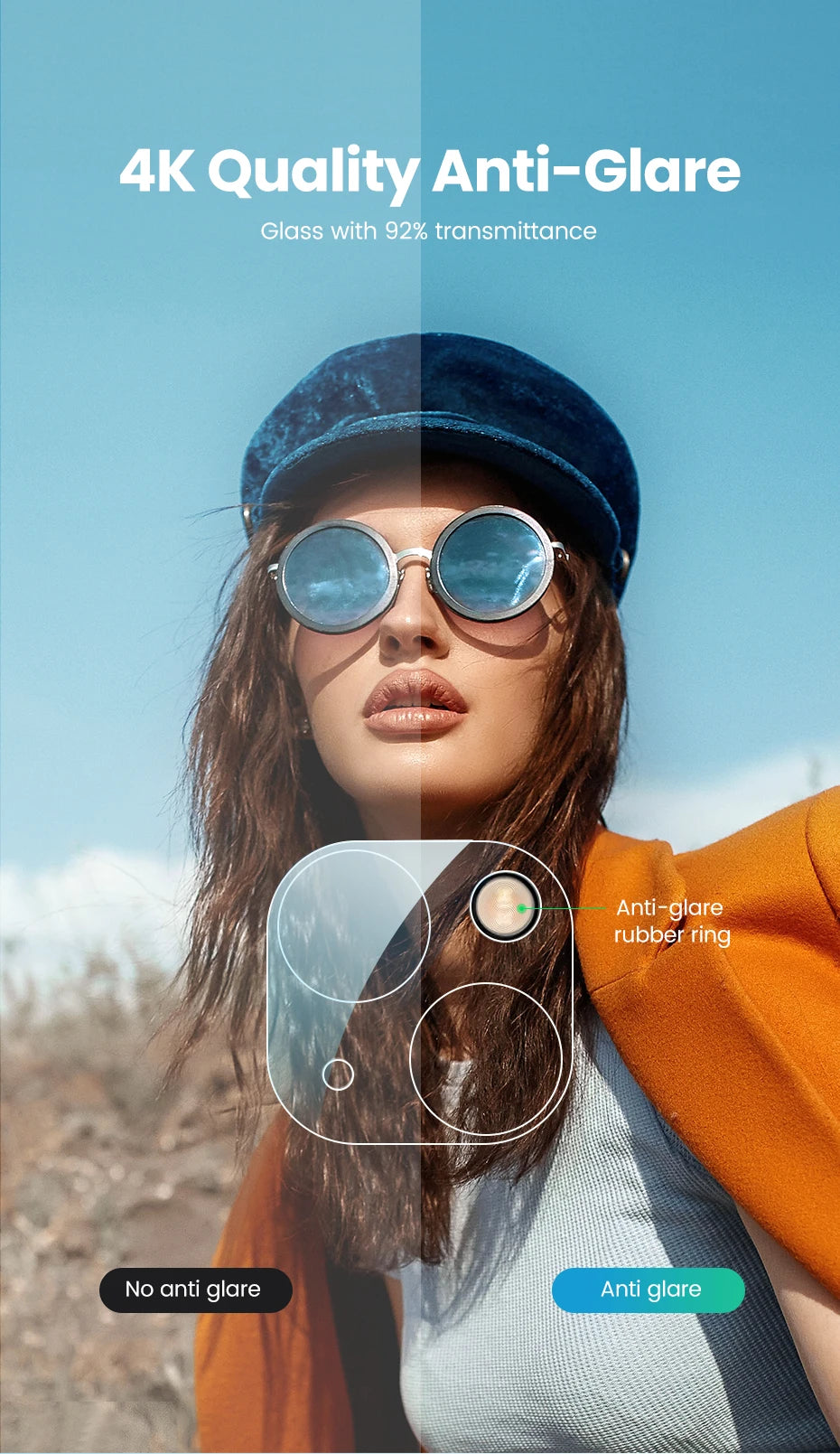 Tempered Glass Camera Lens Protector for iPhone 13-15 Series