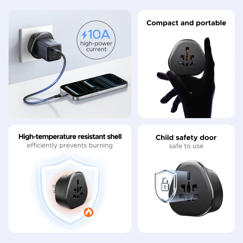 Universal International Travel Plug Adapter for Global Use