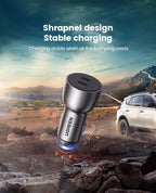 36W Dual Port USB-C PD Fast Car Charger