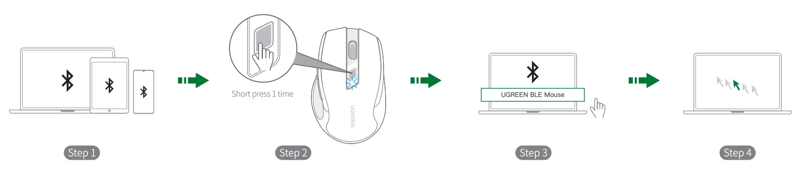 Ergonomic Dual-Mode Bluetooth 5.0 & 2.4G Silent Wireless Mouse - 10
