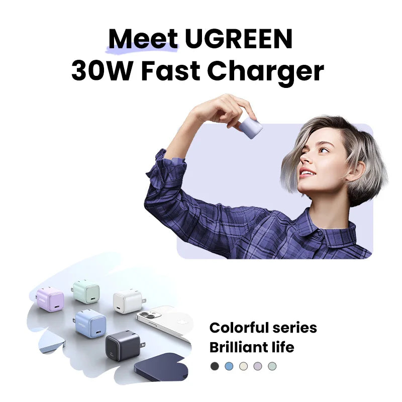 30W GaN USB-C Fast Charger for Smartphones and Tablets - 2