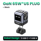 65W GaN USB-C Robot Fast Charger for Laptops and Smartphones