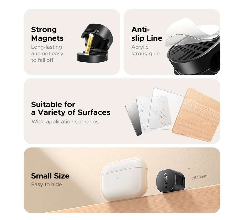 Magnetic Desk Cable Organizer Clips for USB Charging Cords