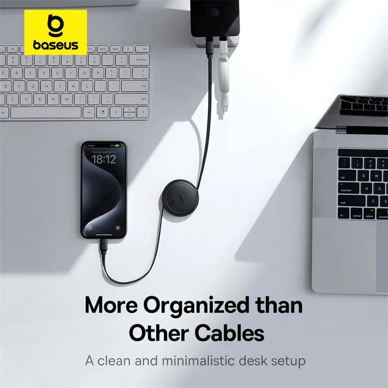 60W Retractable USB-C Fast Charging Cable