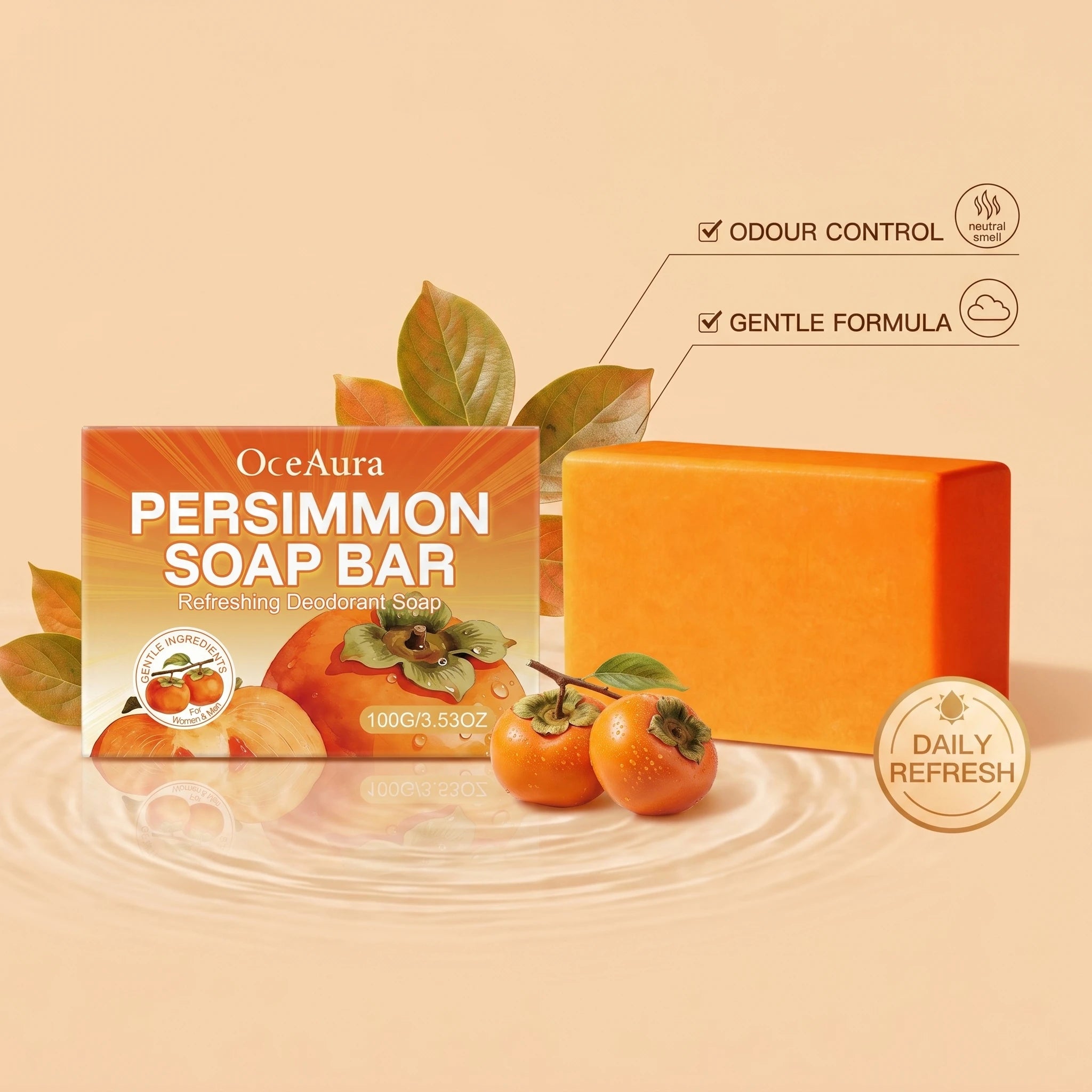 Natural Persimmon Deodorizing Body Soap Bar - 5