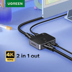 4K 60Hz HDMI and USB-C 2-in-1 Switcher for Dual Device Setup