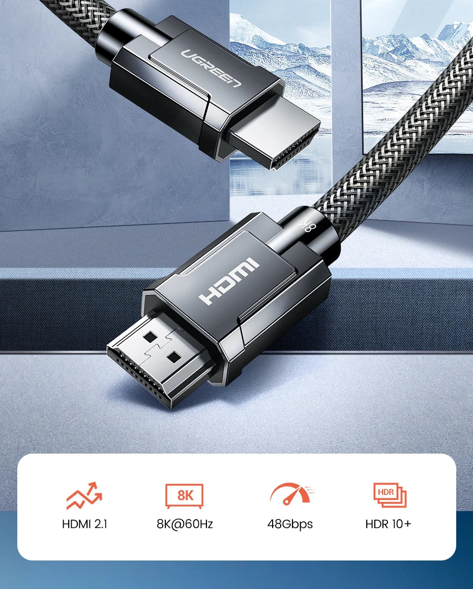 8K 60Hz Ultra High-Speed HDMI 2.1 Cable for Gaming and Home Theater - 9