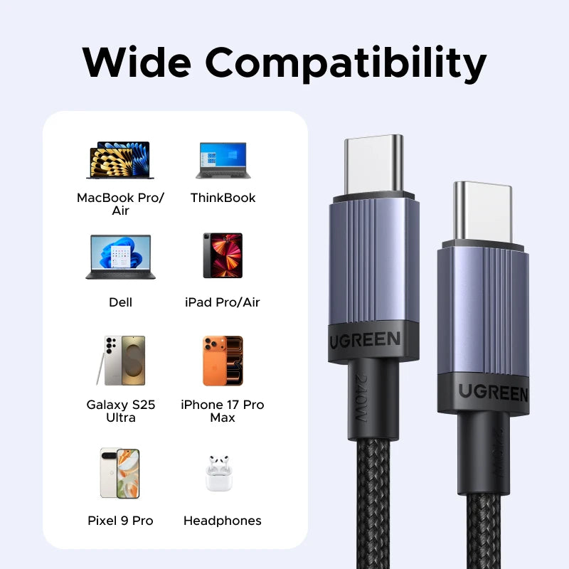 240W USB-C to USB-C Fast Charging and Data Sync Cable