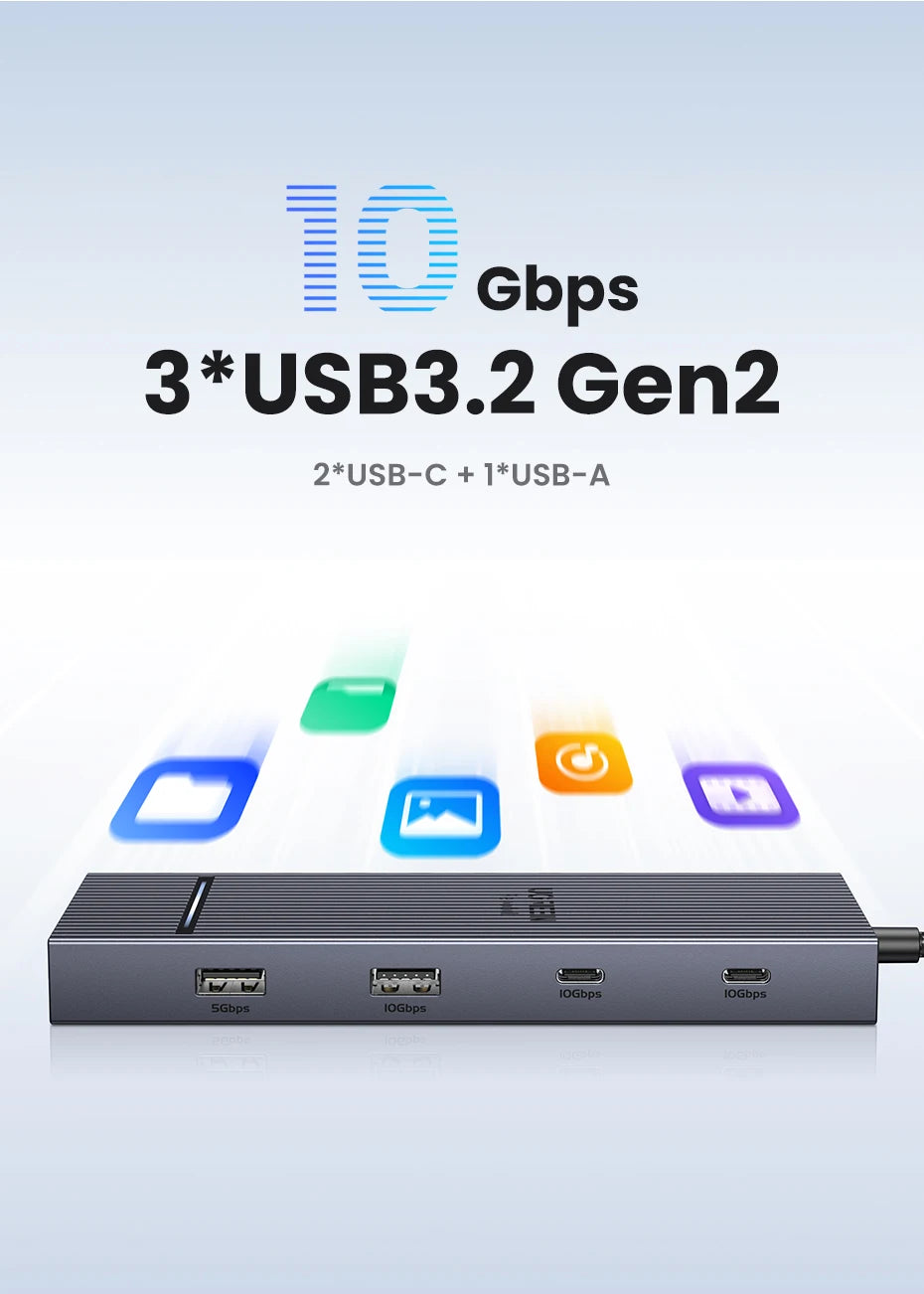 10-in-1 USB-C Docking Station with Dual 4K 60Hz HDMI and 100W PD