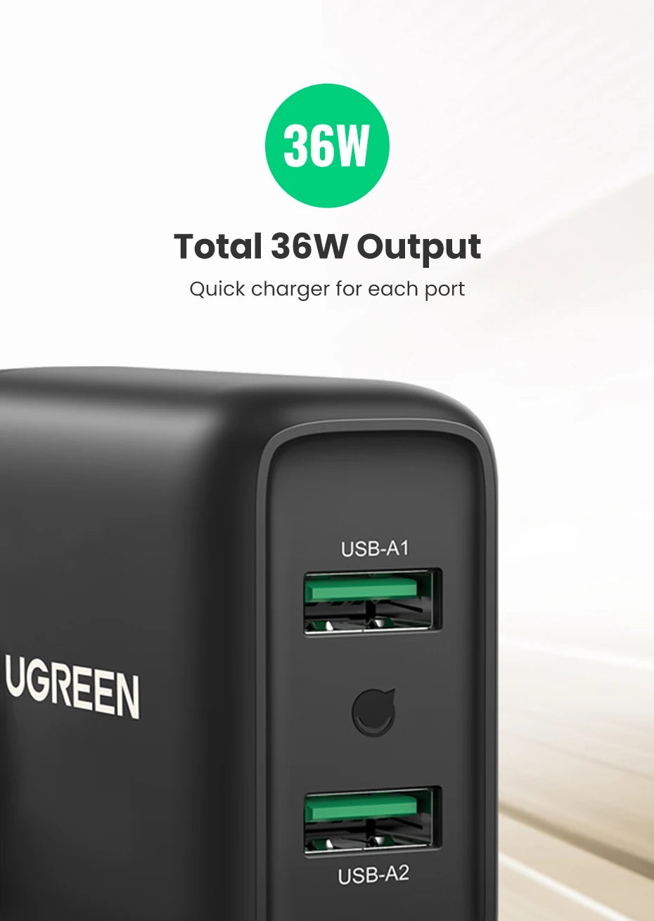 36W Dual USB Quick Charge 3.0 Fast Wall Charger Adapter