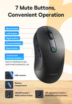 Ergonomic Bluetooth 5.2 & 2.4G Wireless Mouse with 4000DPI