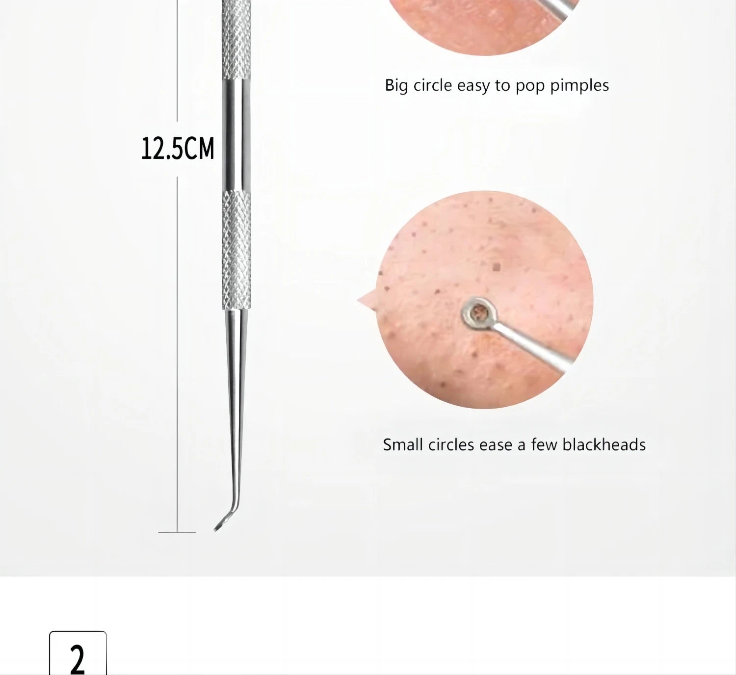Stainless Steel Blackhead and Pimple Extractor Kit - 12