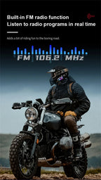 Motorcycle Helmet Bluetooth Intercom Headset with FM Radio
