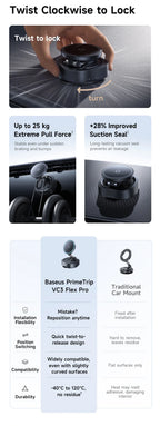 Magnetic Wireless Charging Car Mount with Vacuum Suction