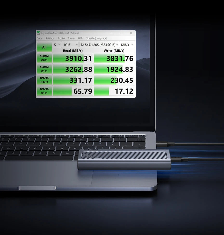 40Gbps USB4 M.2 NVMe SSD Enclosure with Cooling Fan