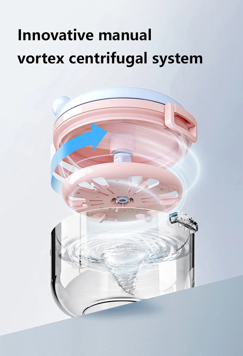 Rotary Denture Cleaning and Storage Container with Drainage Tray