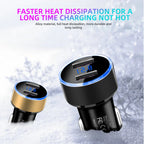 3.1A Dual USB Car Charger with LED Digital Voltage Display 12V 24V