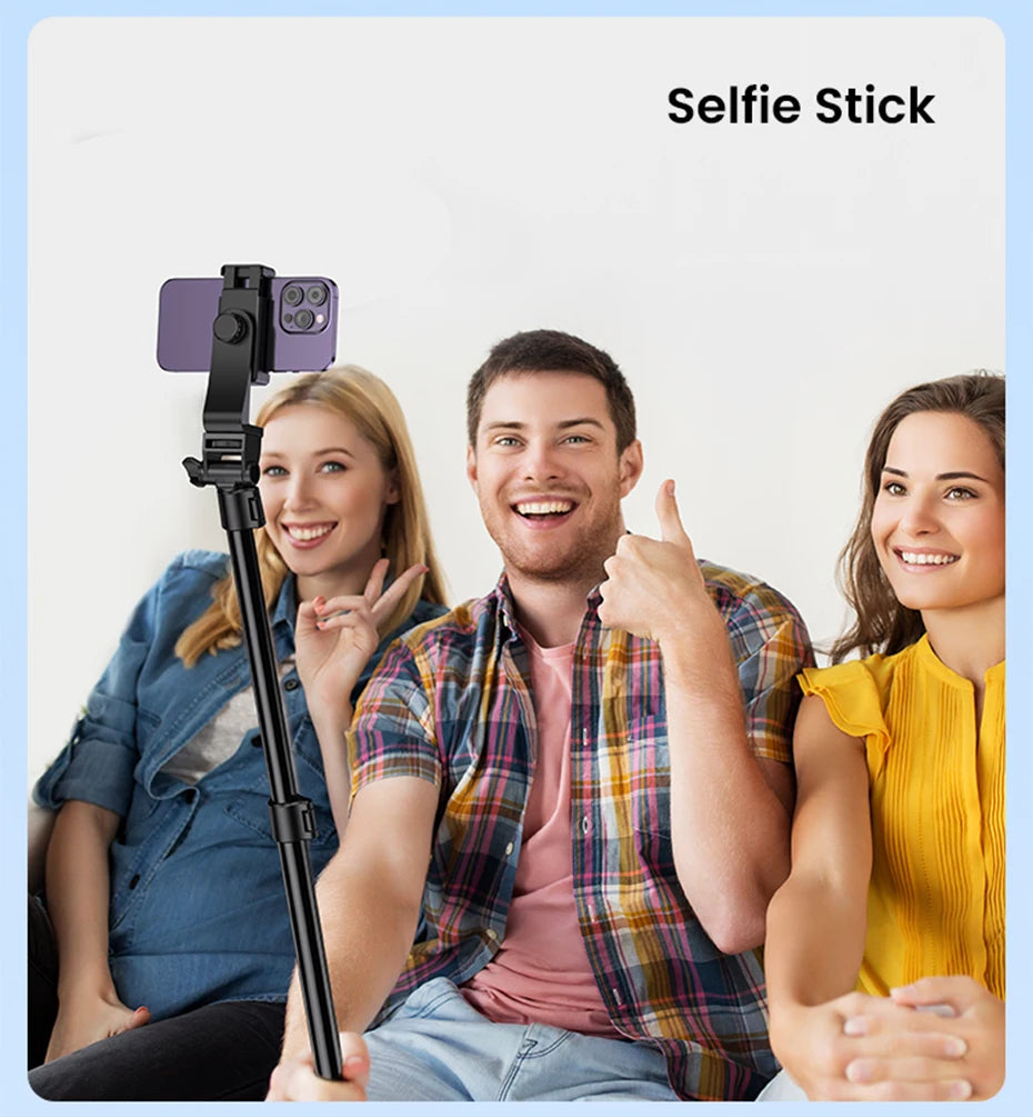 1.7m Extendable Aluminum Phone Tripod with Bluetooth Remote