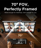 4K UHD USB Webcam with Dual Microphones for Video Calling