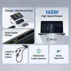 145W Fast Charging Power Bank with Built-In Cables 25000mAh