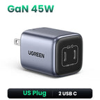 35W GaN Dual Port USB-C and USB-A Fast Wall Charger