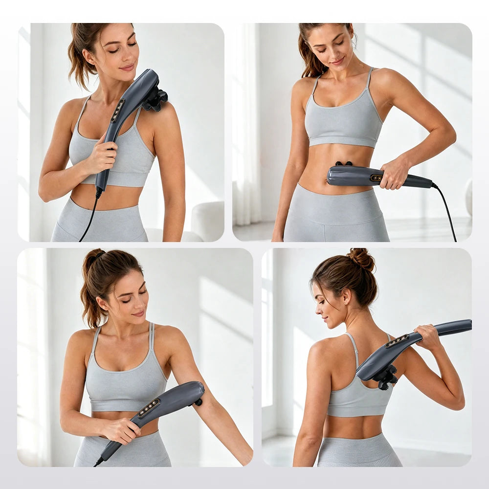 Handheld Percussion Deep Tissue Body Massager with 6 Heads