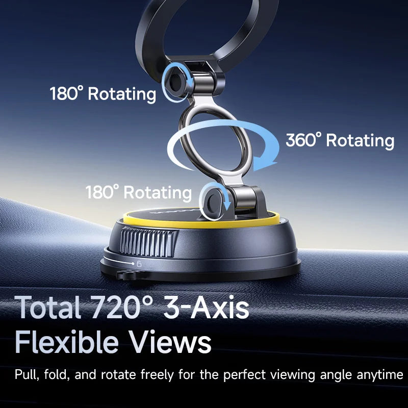 Magnetic Vacuum Suction Car Phone Mount with 360° Rotation - 4