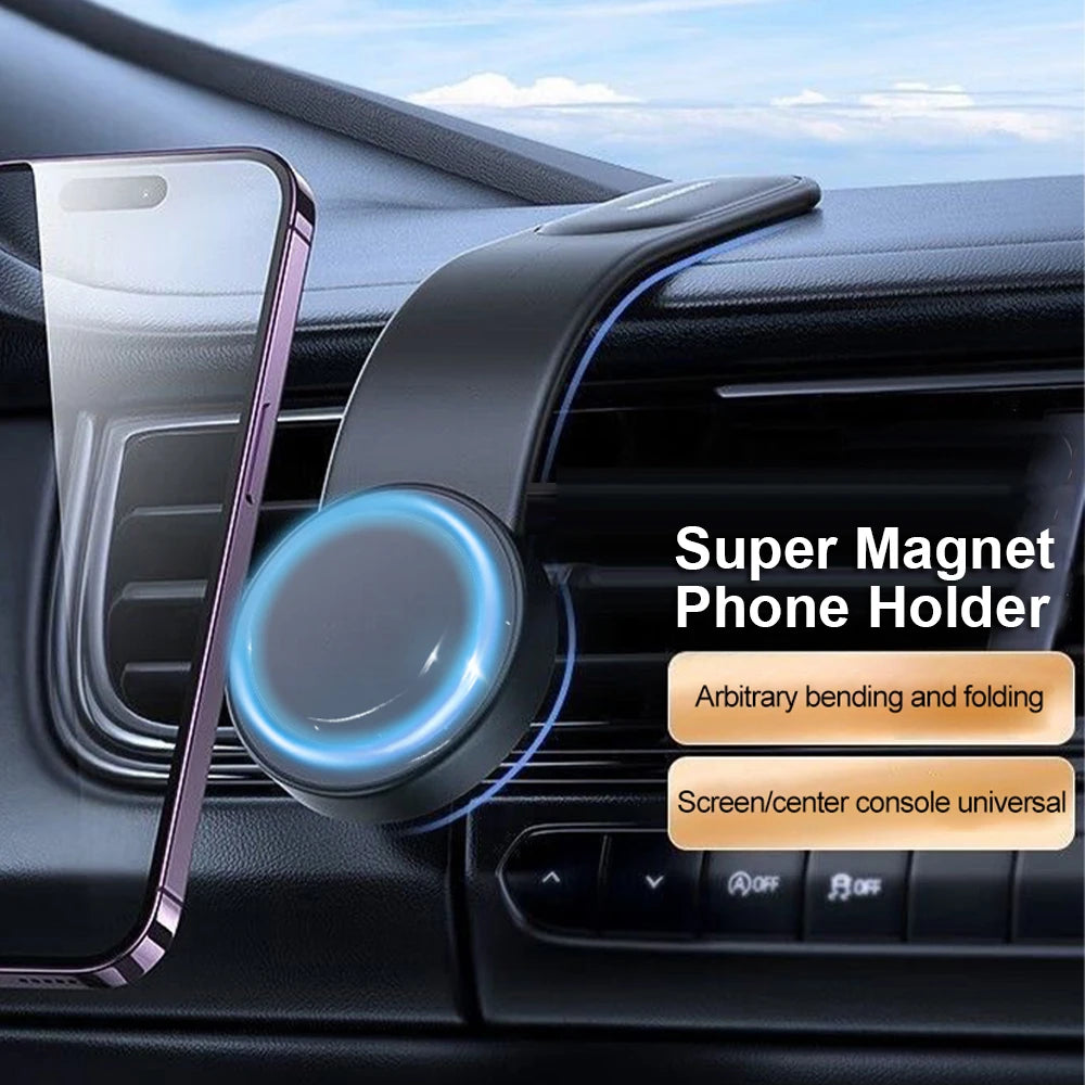 Foldable Magnetic Car Phone Mount for Dashboard Navigation