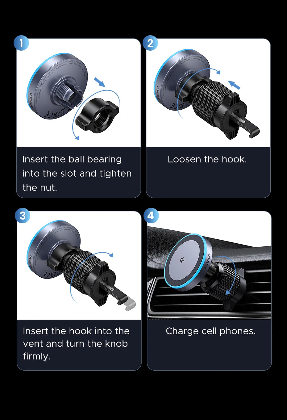 15W Qi2 Magnetic Wireless Car Charger for iPhone