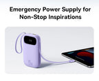 45W Fast Charging Power Bank with Built-in Cables