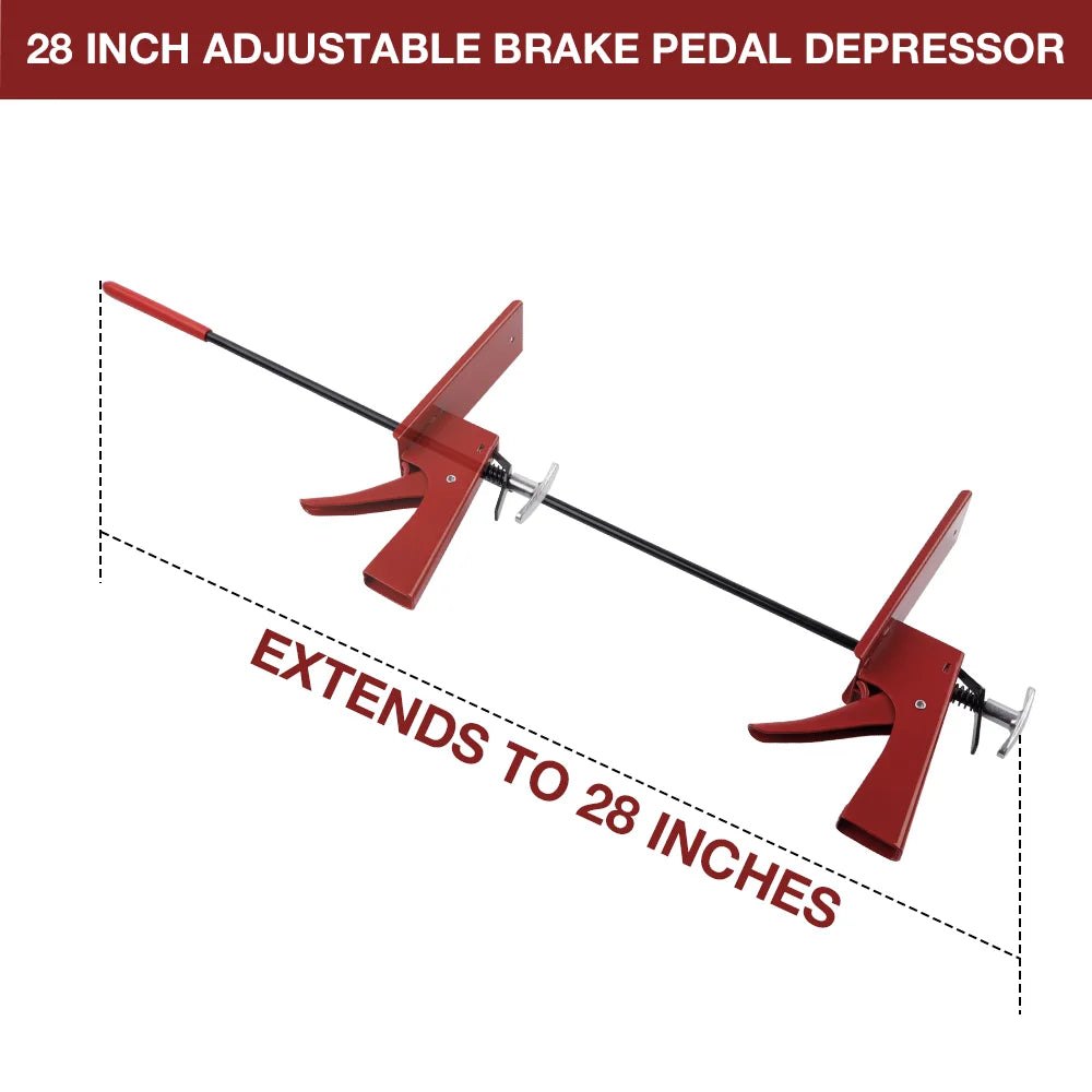 Adjustable 28-Inch Brake Pedal Depressor Tool for Vehicle Testing