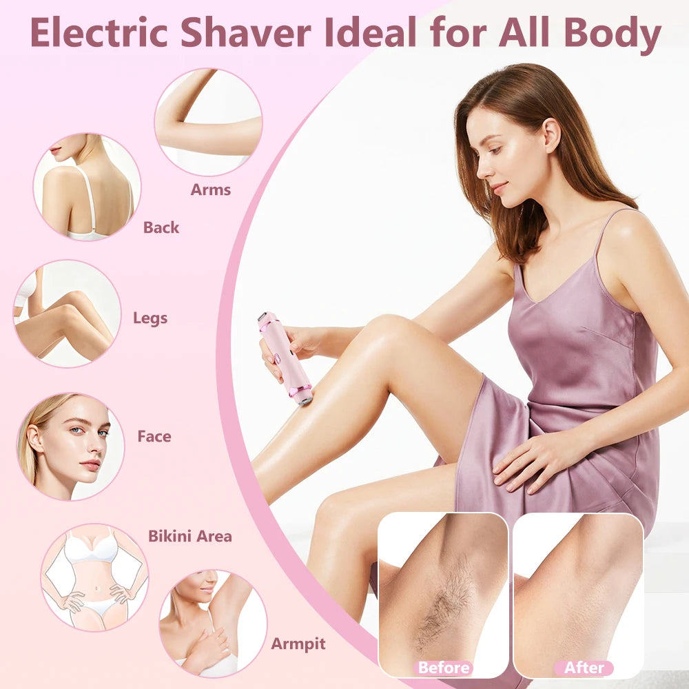 2-in-1 Dual-Head Painless Electric Razor for Women - 9