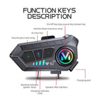 Bluetooth 5.3 Motorcycle Helmet Intercom Headset for 2 Riders 300M