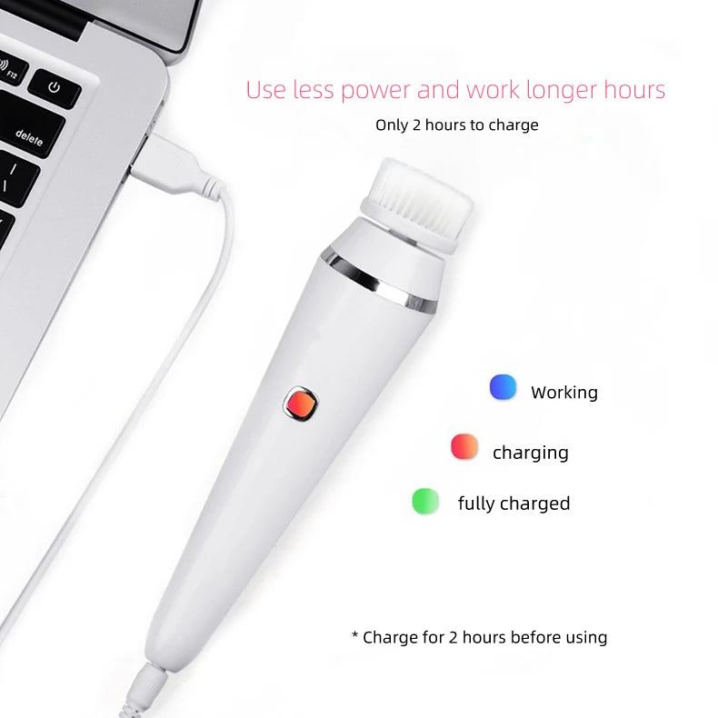 4-in-1 Electric Rotating Facial Cleansing Brush and Massager - 13
