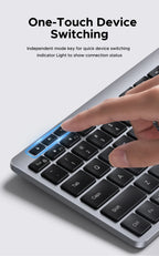 Dual-Mode Bluetooth 5.3 Wireless Slim Keyboard for Multi-Device