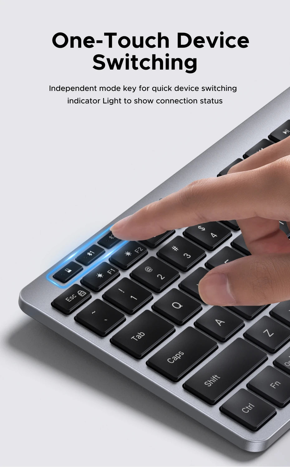 Dual-Mode Bluetooth 5.3 & 2.4G Slim Wireless Keyboard