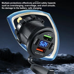 83W 4-Port Fast USB Car Charger Socket with Voltage Display