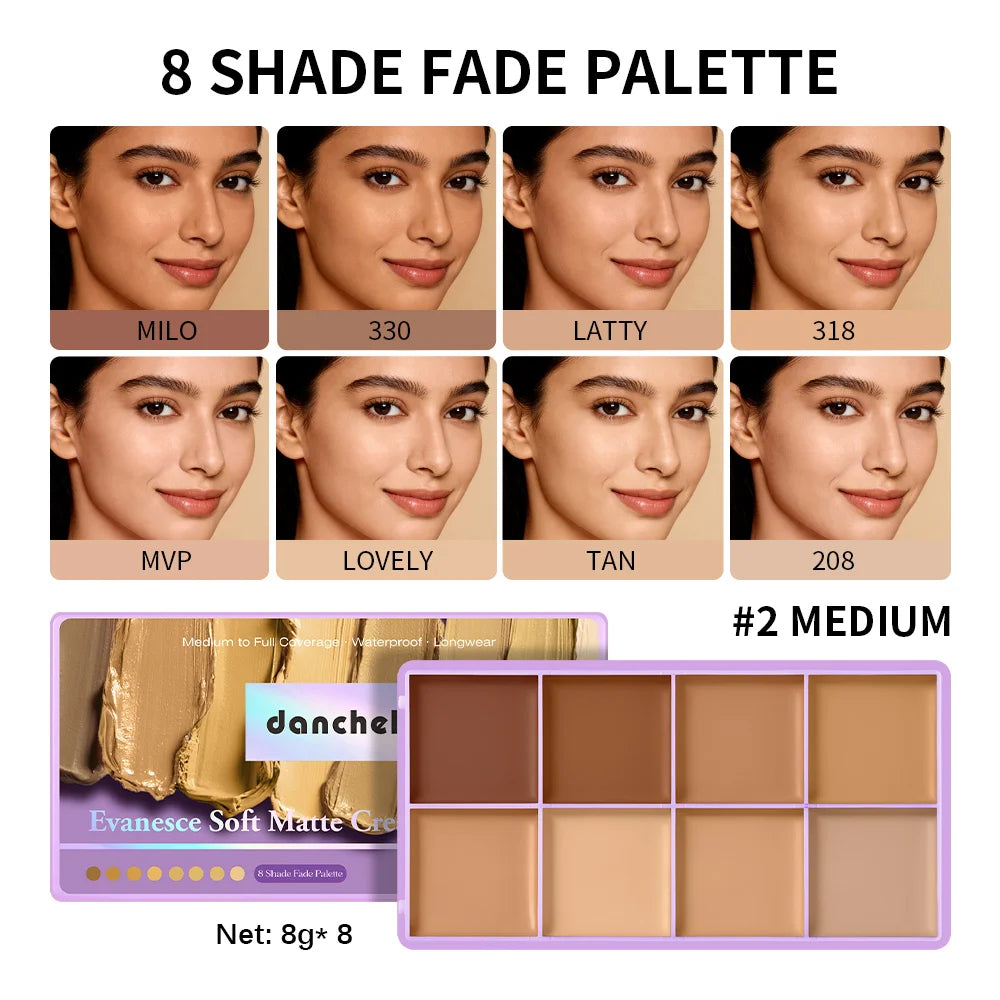 8-Shade Full Coverage Cream Concealer and Contour Palette